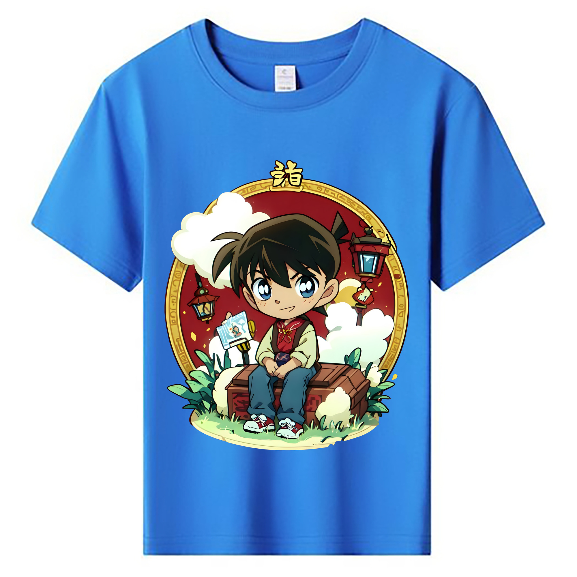 （画像用） 名探偵コナン 江戸川 コナン Detective Conan Conan Edogawa 綿100％キッズTシャツ（フロントプリント）